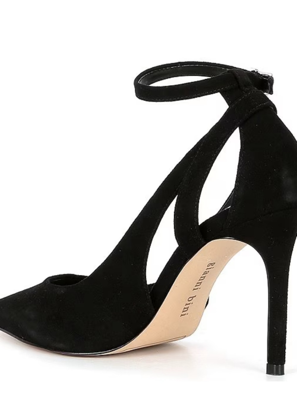 Gianni Bini Black Suede Ankle-Strap Pump - Picture 2 of 10